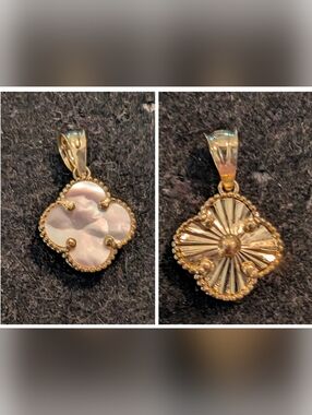 10k Gold Double-Sided Clover Pendant - New